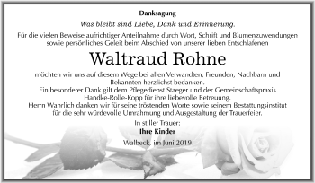 Traueranzeige von Waltraud Rohne von Mitteldeutsche Zeitung
